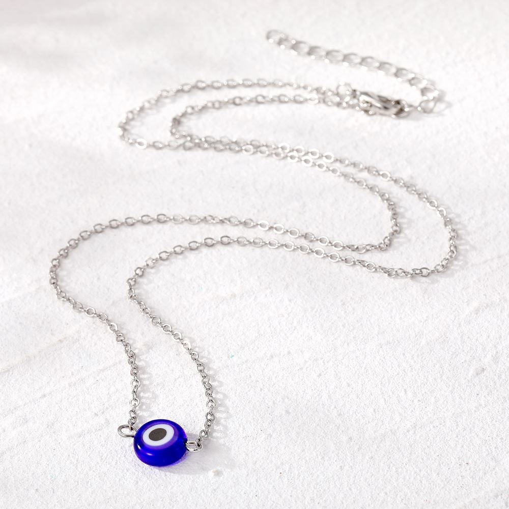 Evil Eye Tiny Pendant With Silver Chain