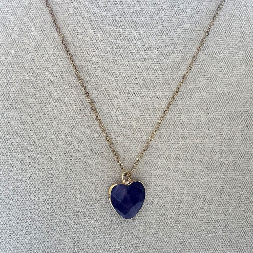 Halo Gemstone Pendant, Heart