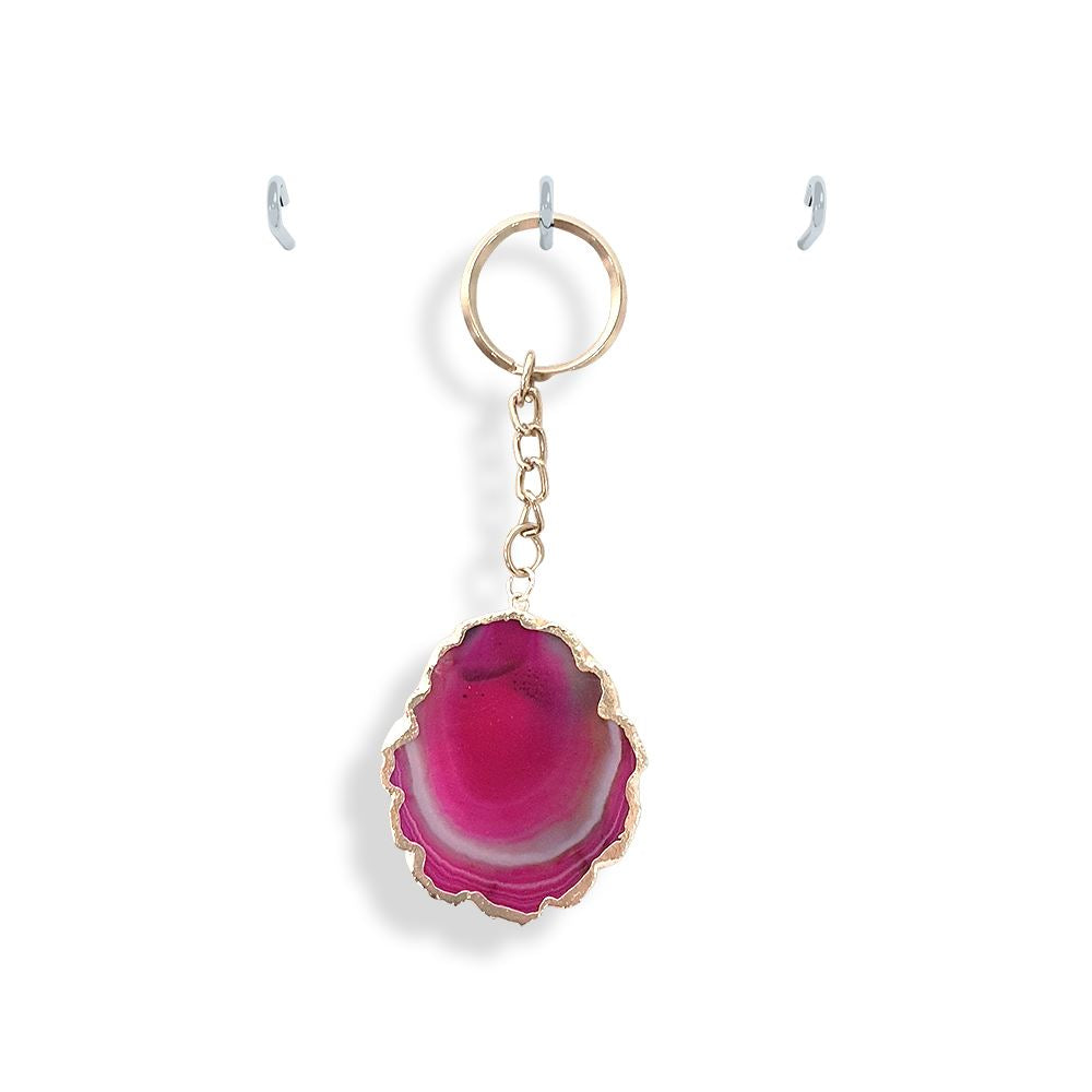 Agate Slice Keychain