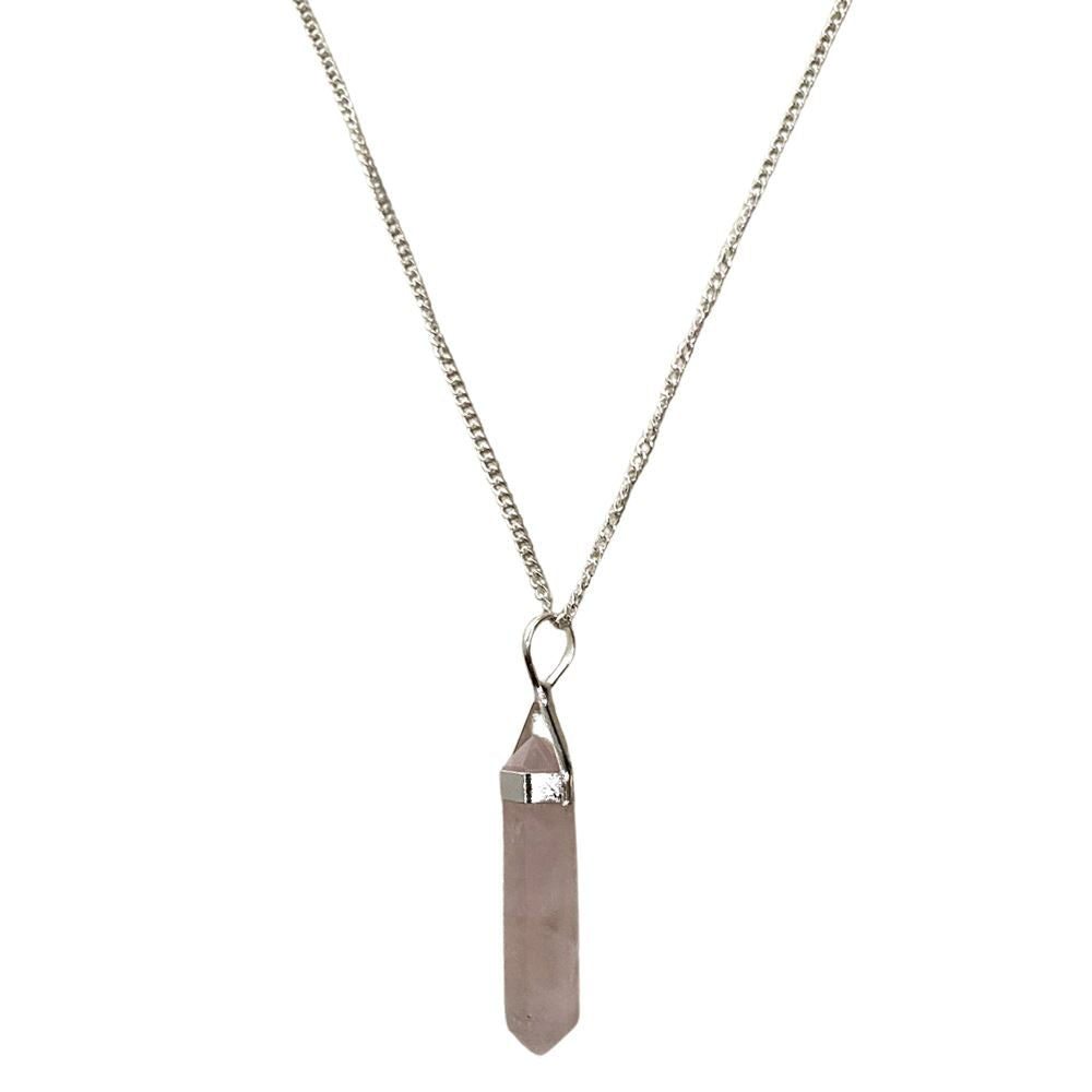 Double Point Pencil Pendant, Silver Chain