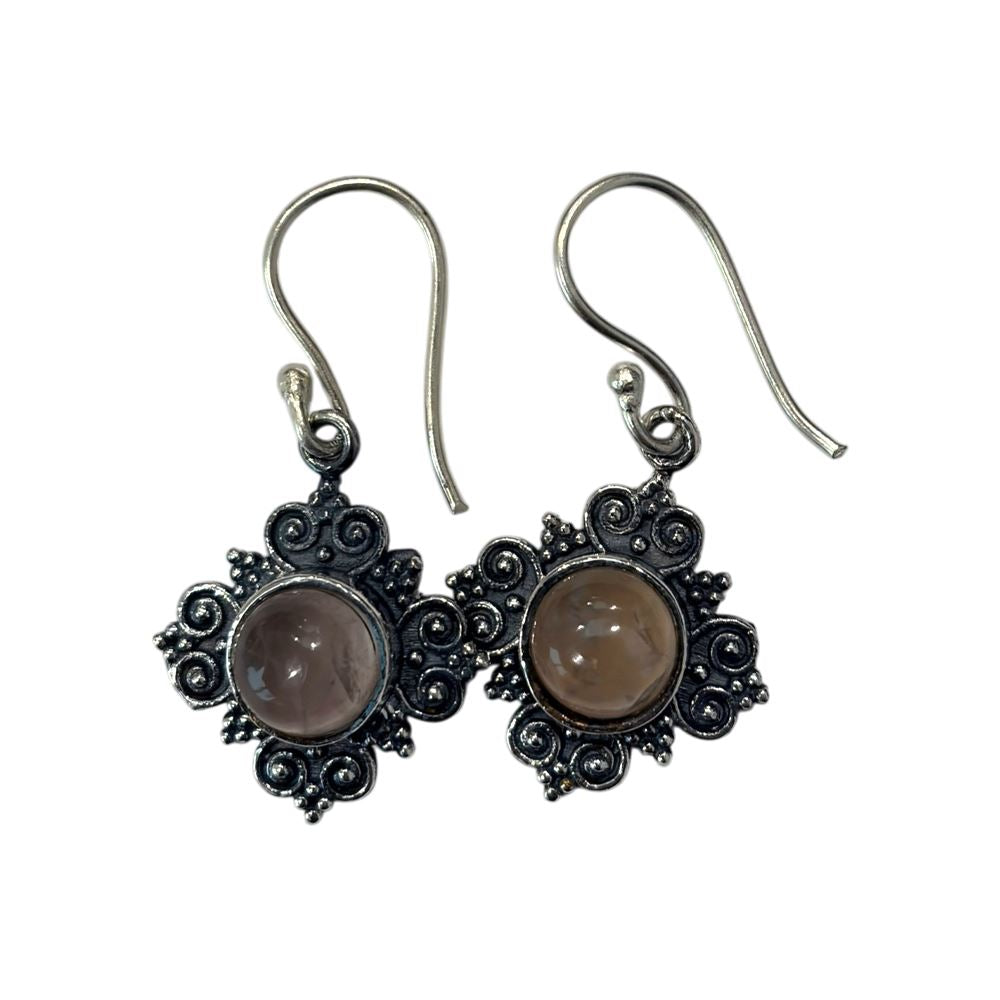 Silver-Plated Hanging Earwire Earrings (#04), 1x1cm