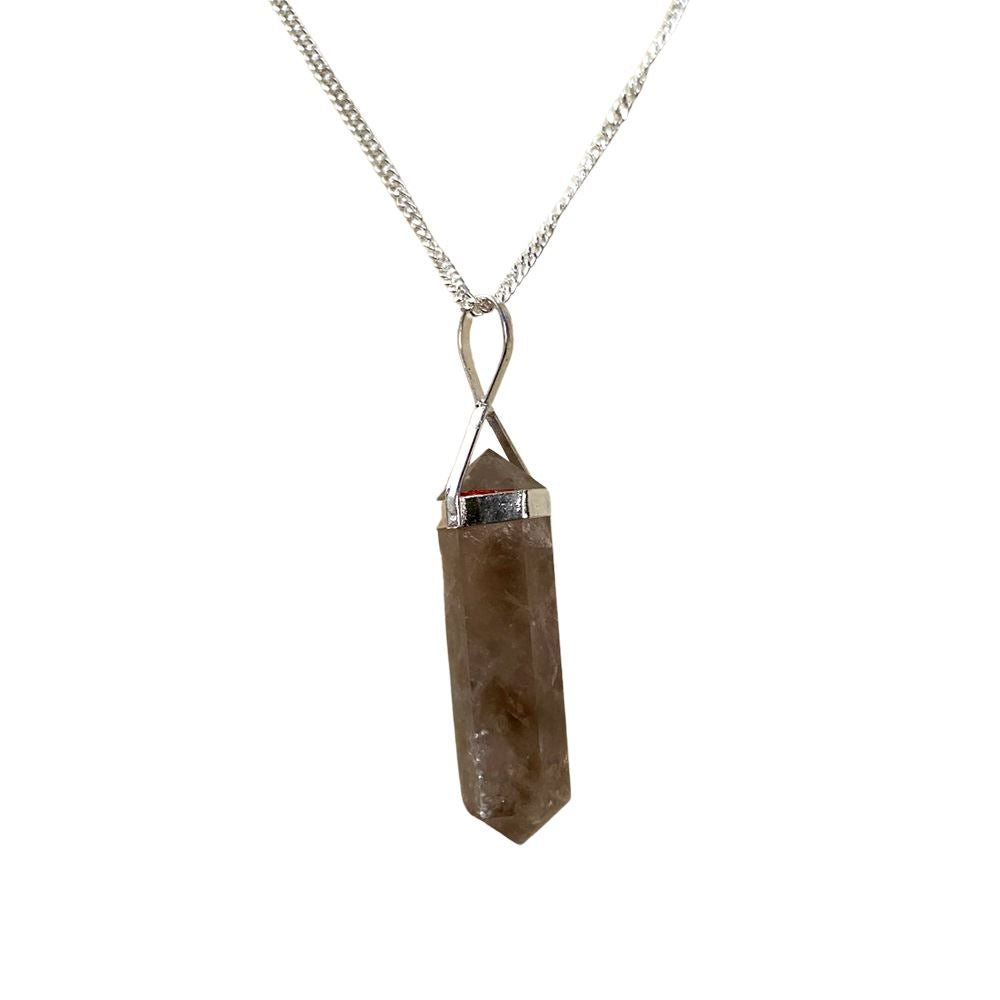 Double Point Pencil Pendant, Silver Chain