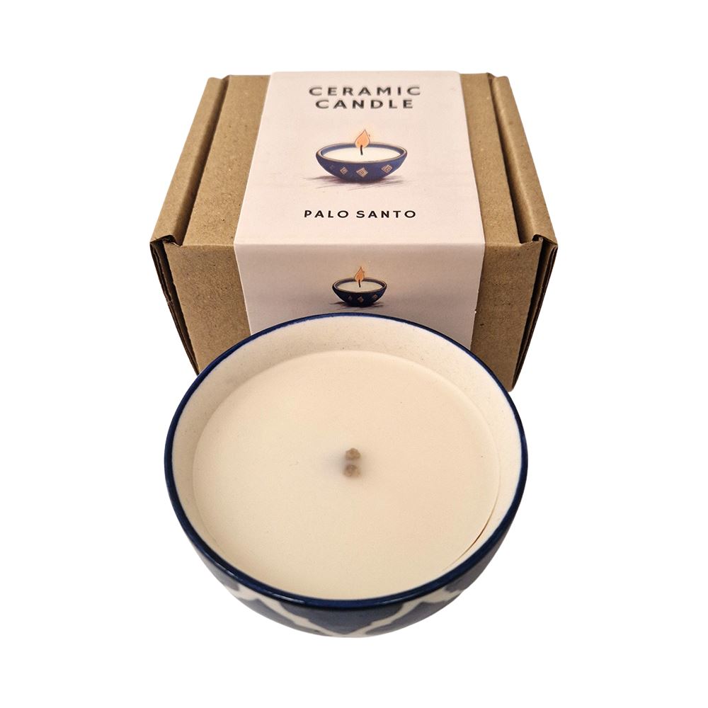 Ceramic Bowl Candle, Palo Santo
