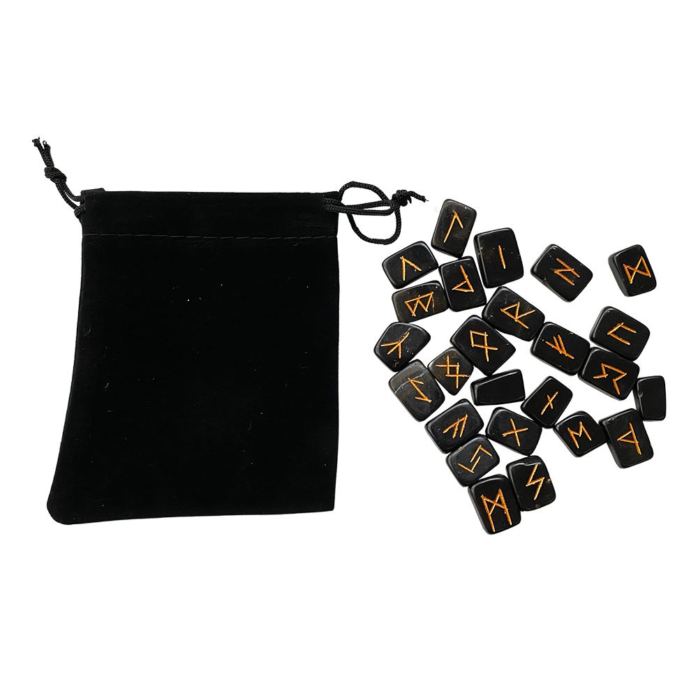 Rune Set with Pouch, Rectangular