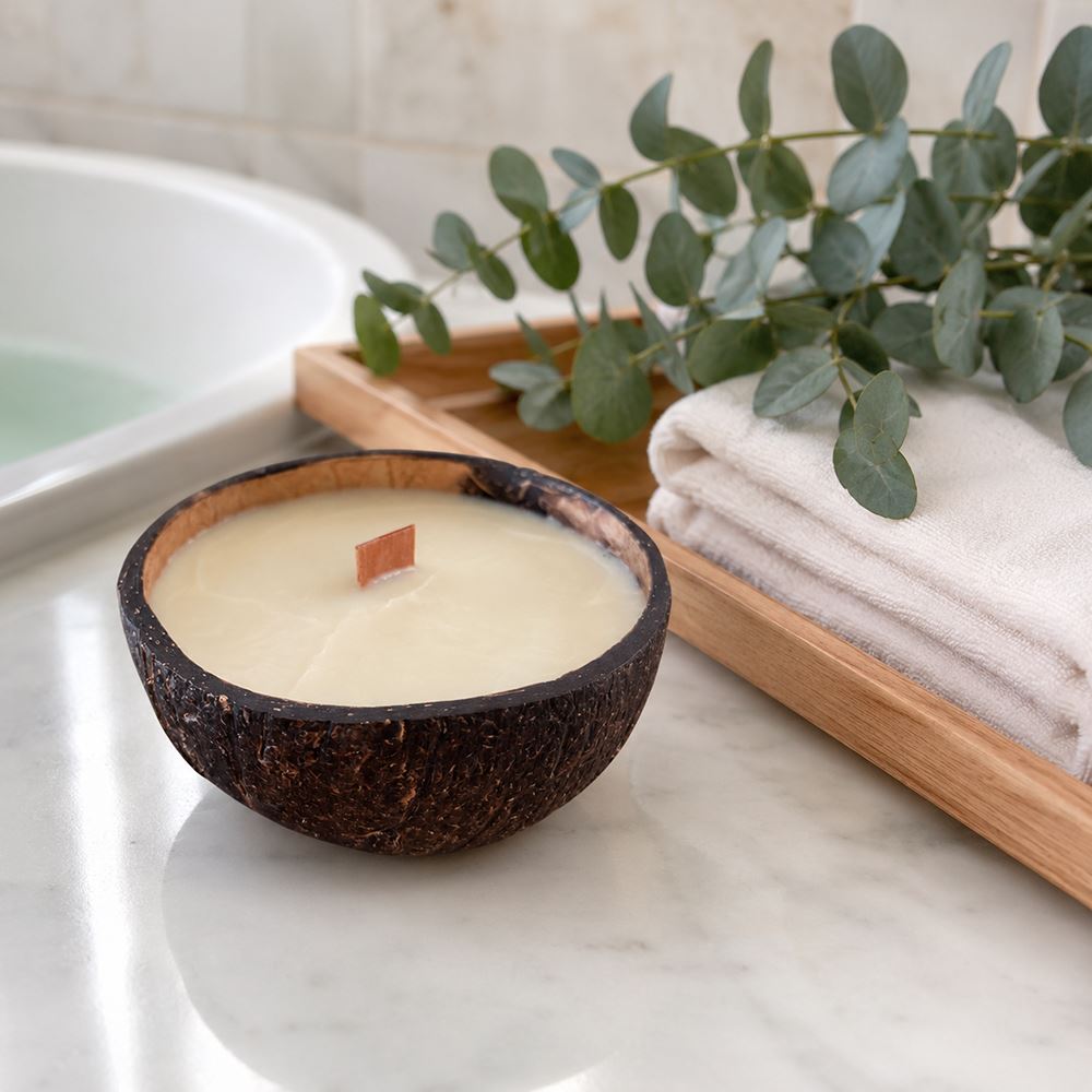 Coconut Shell Candle with Essential Oil
