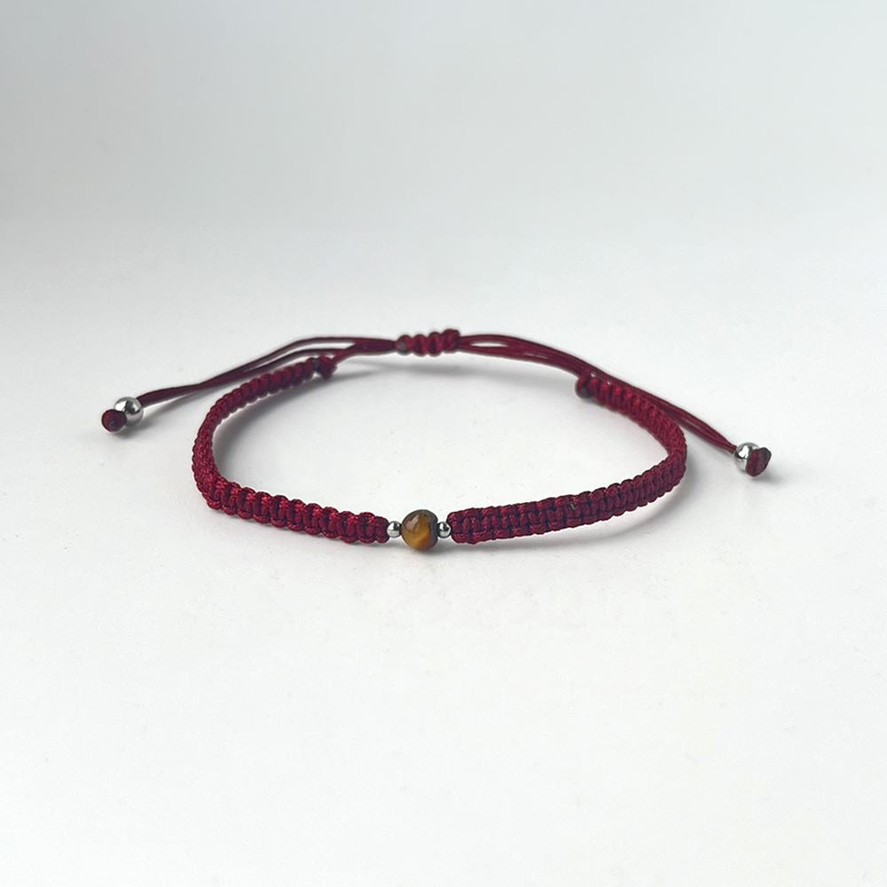 Braided Rope Bracelet with Tiger's Eye Bead