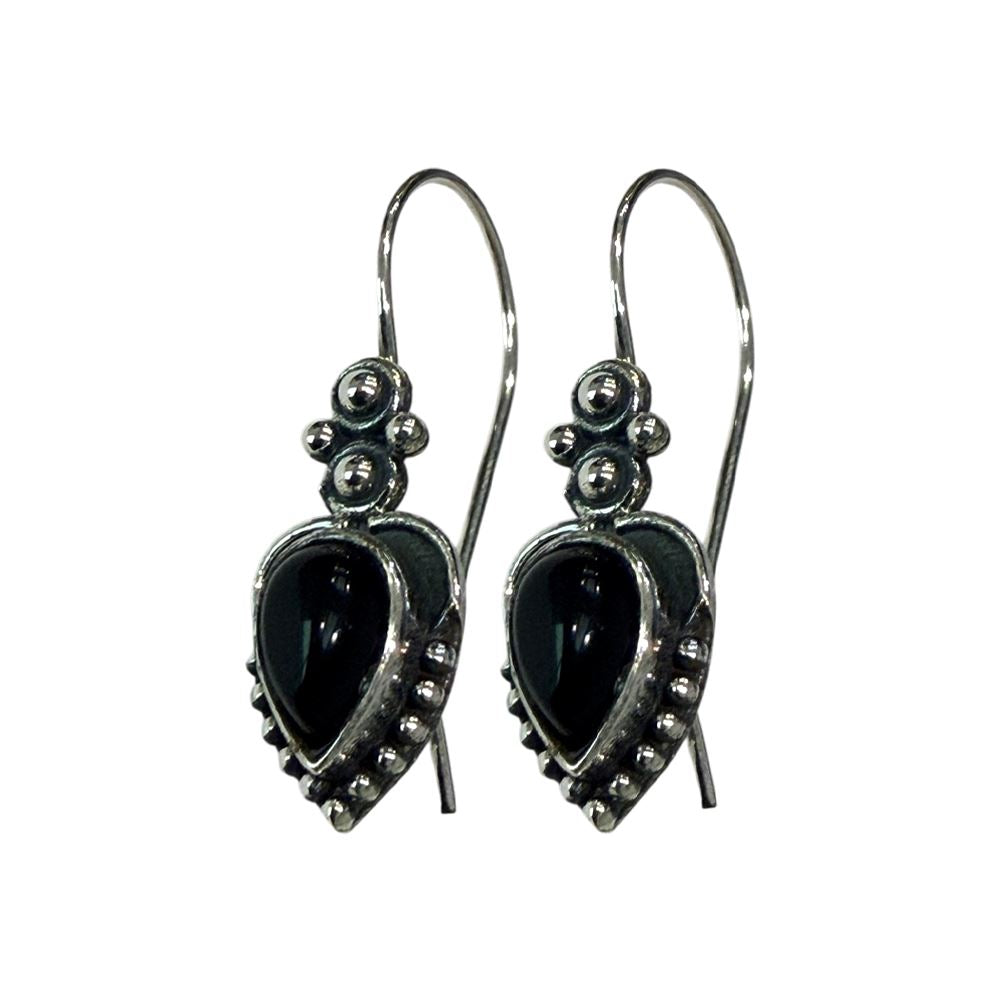Silver-Plated Hanging Earwire Earrings (#05), 2x1cm