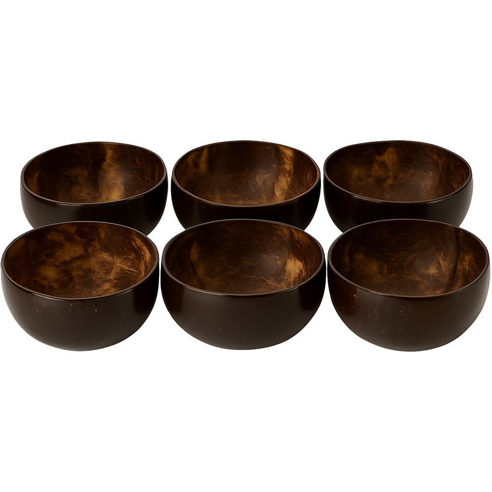 Coconut Bowl, Large, 13-15cm Diameter, Set of 6