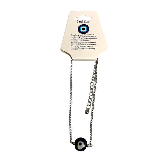 Evil Eye Anklet, Small Round Bead (JIT)