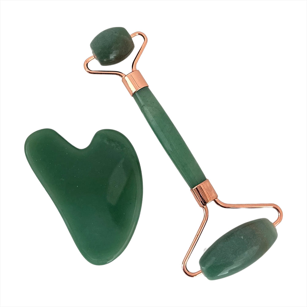 Gua Sha and Crystal Face Roller Gift Set