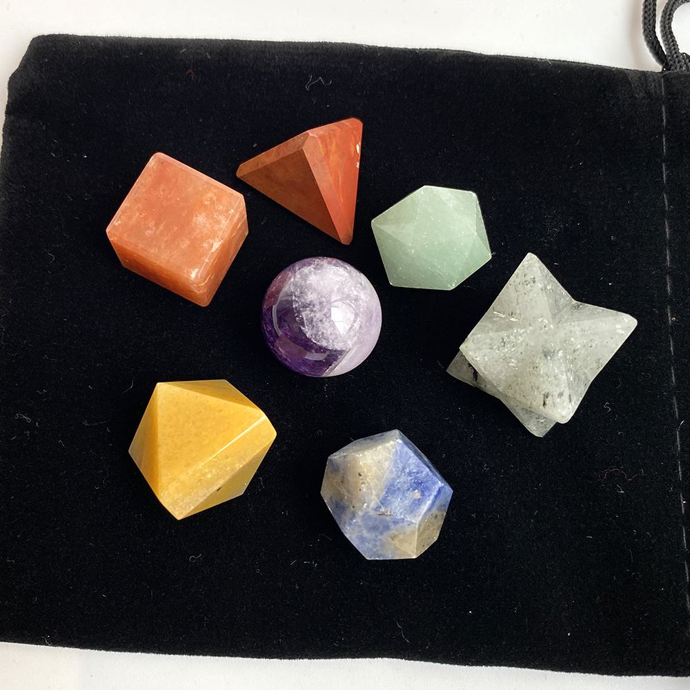 7 Chakra Geometry Set, Approx. 1.5x1.5cm
