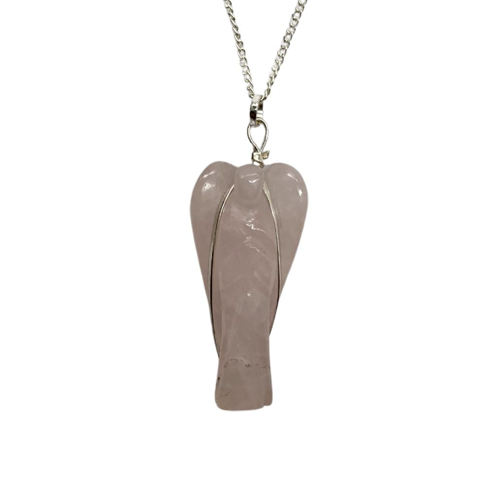 Crystal Angel Pendant with Silver Chain, 3-4cm