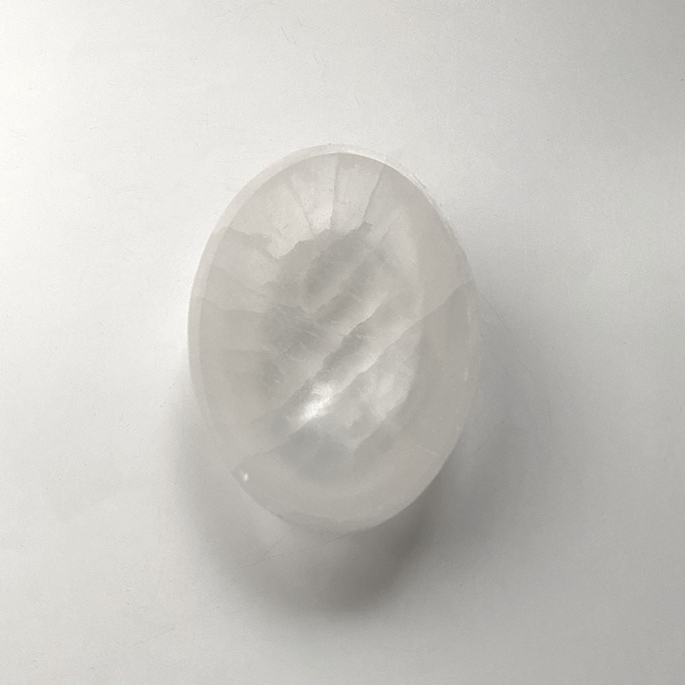 Selenite Bowl, Oval, 10cm