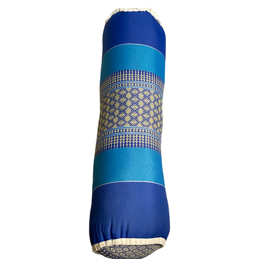 Thai Kapok Neck Cushion, Large Sausage, Blue