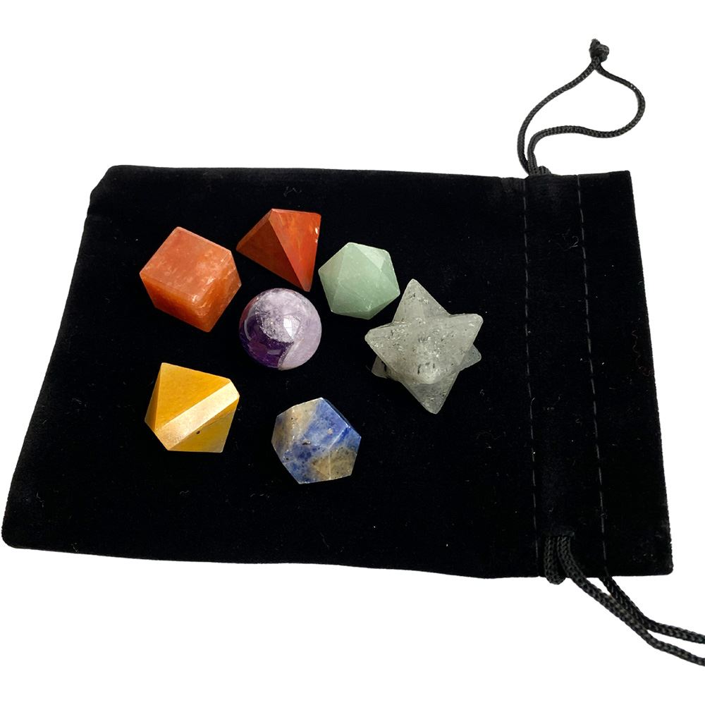 7 Chakra Geometry Set, Approx. 1.5x1.5cm