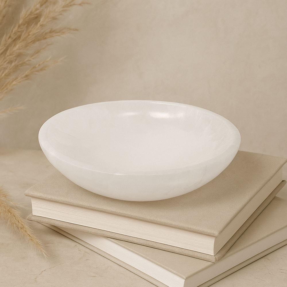 Selenite Bowl, Round, 18x4cm
