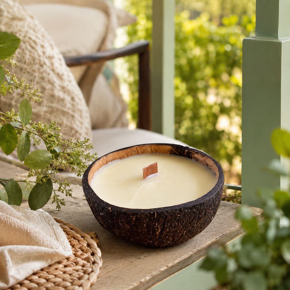 Coconut Shell Candle with Essential Oil