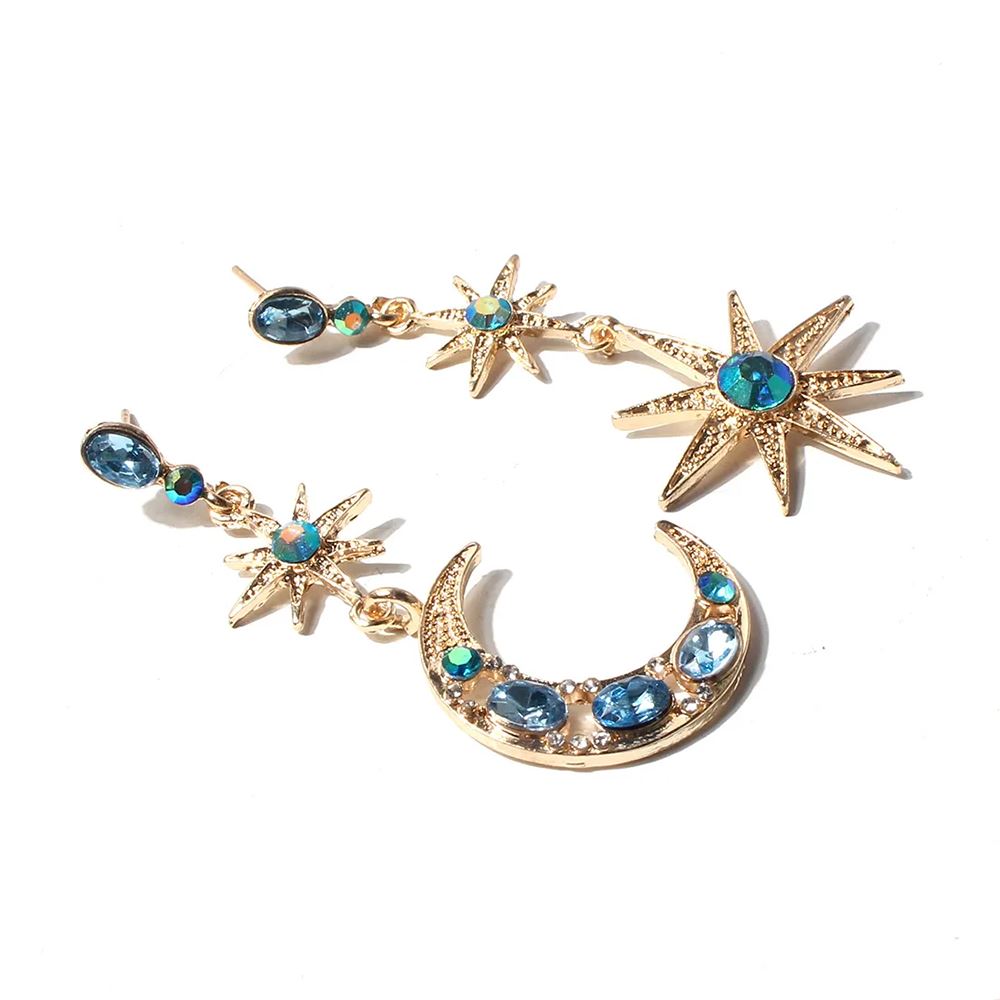 Star & Moon Drop Earrings