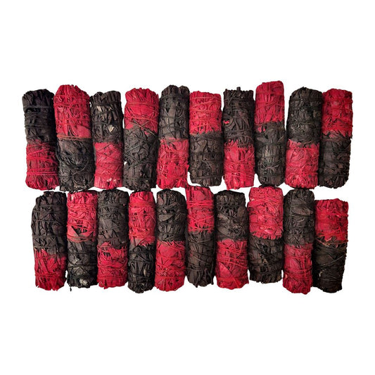 Smudge Stick, Reversible Sage Red and Black, Love 4", Pack of 20