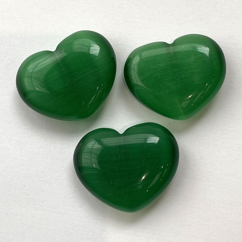 Cat’s Eye Glass Heart, 3x2.5x1cm