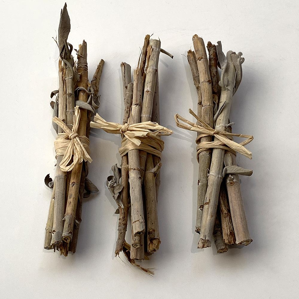 Mini Smudge Cluster, White Sage Stems 4"