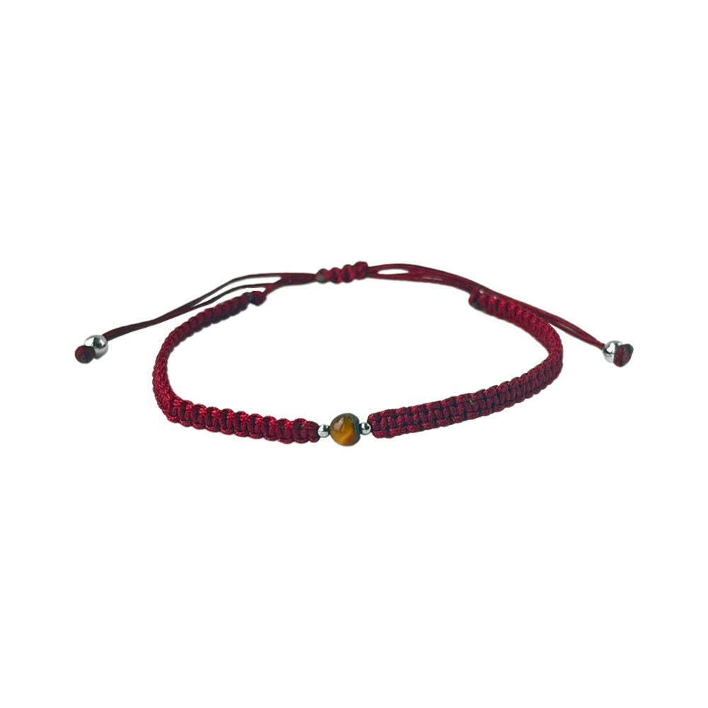 Braided Rope Bracelet with Tiger's Eye Bead