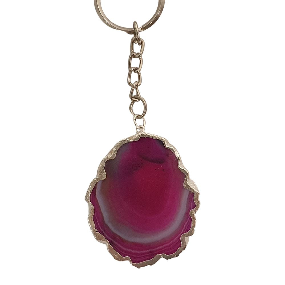 Agate Slice Keychain