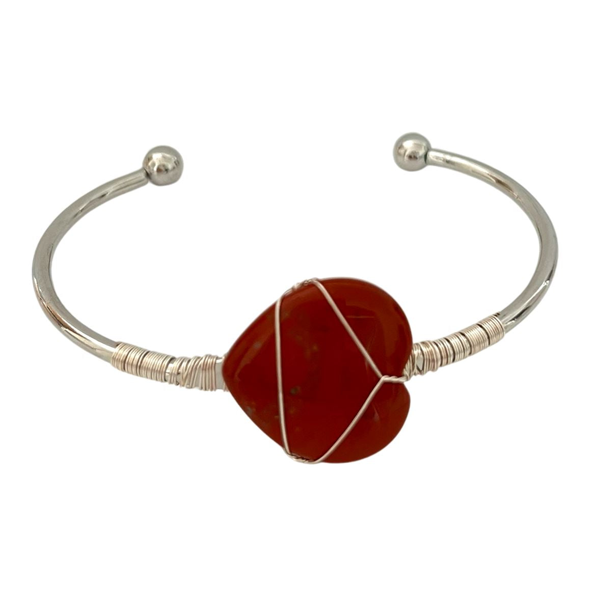 Heart-Shaped Crystal Bangle