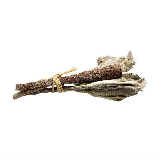 Mini Smudge Cluster, White Sage with Cinnamon 4"