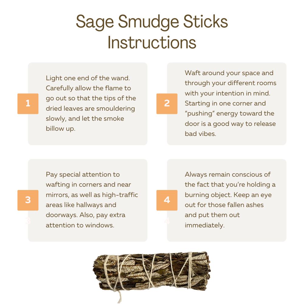 Natural Smudge Sticks 4"