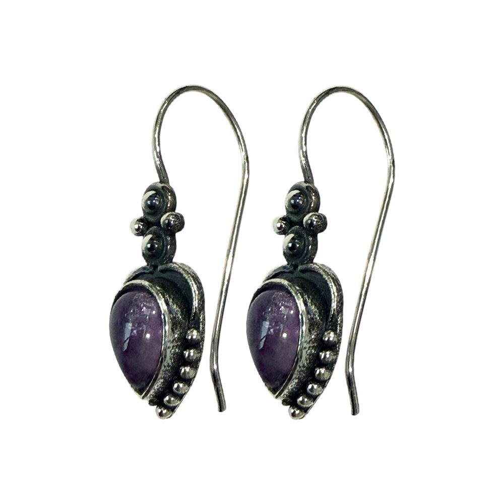 Silver-Plated Hanging Earwire Earrings (#05), 2x1cm