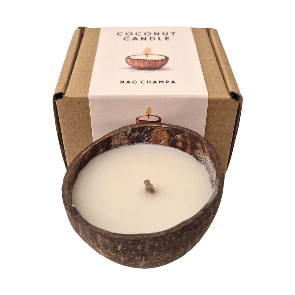 Mini Coconut Shell Candle, Nag Champa