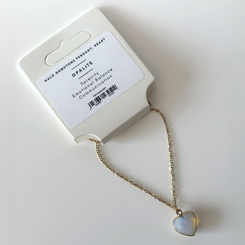 Halo Gemstone Pendant, Heart