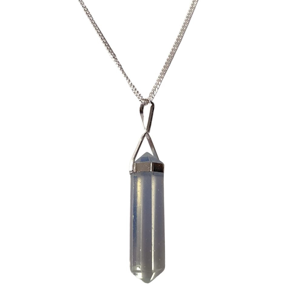 Double Point Pencil Pendant, Silver Chain