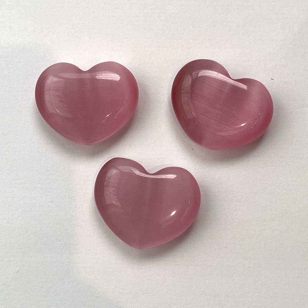 Cat’s Eye Glass Heart, 3x2.5x1cm