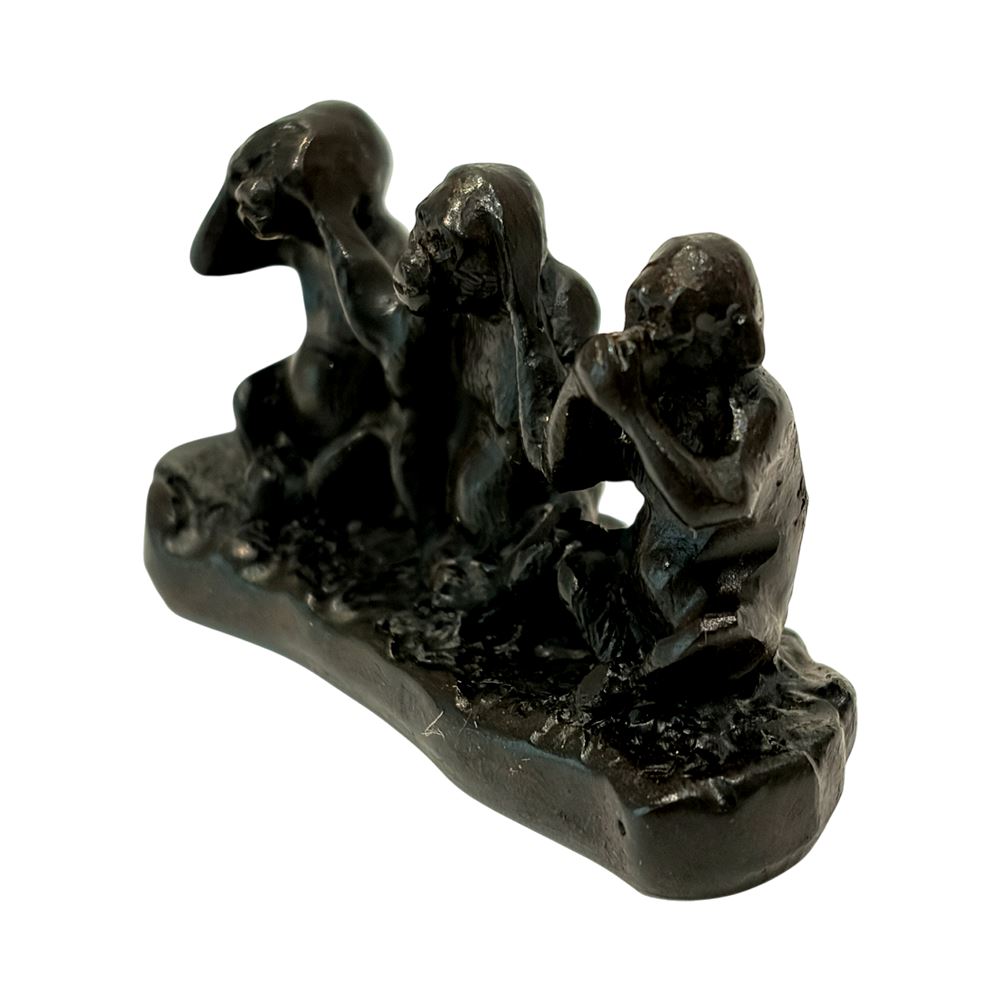 Wooden Three Wise Monkeys Figurine, 5cm