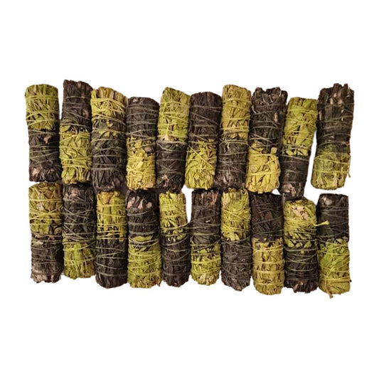 Smudge Stick, Reversible Sage Green and Black, Money 4", Pack of 20