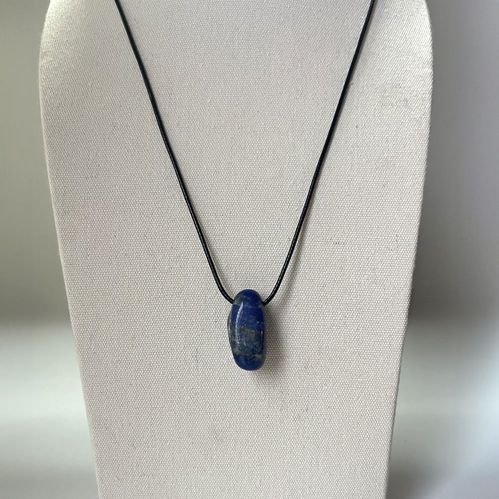 Tumbled Pendant, Black Cord