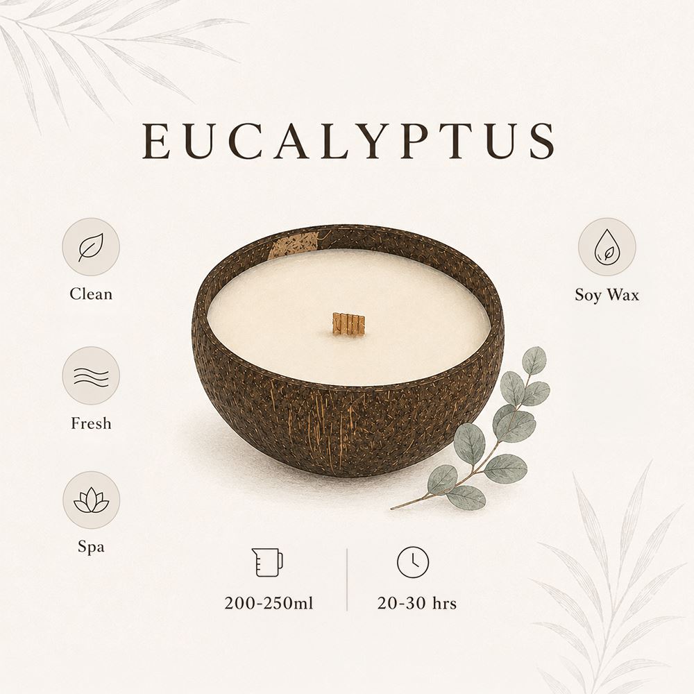 Coconut Shell Candle with Essential Oil