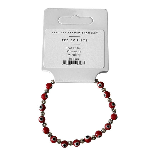 Evil Eye Beaded Bracelet, Red