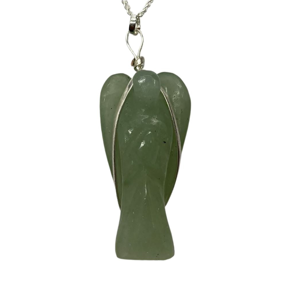 Crystal Angel Pendant with Silver Chain, 3-4cm