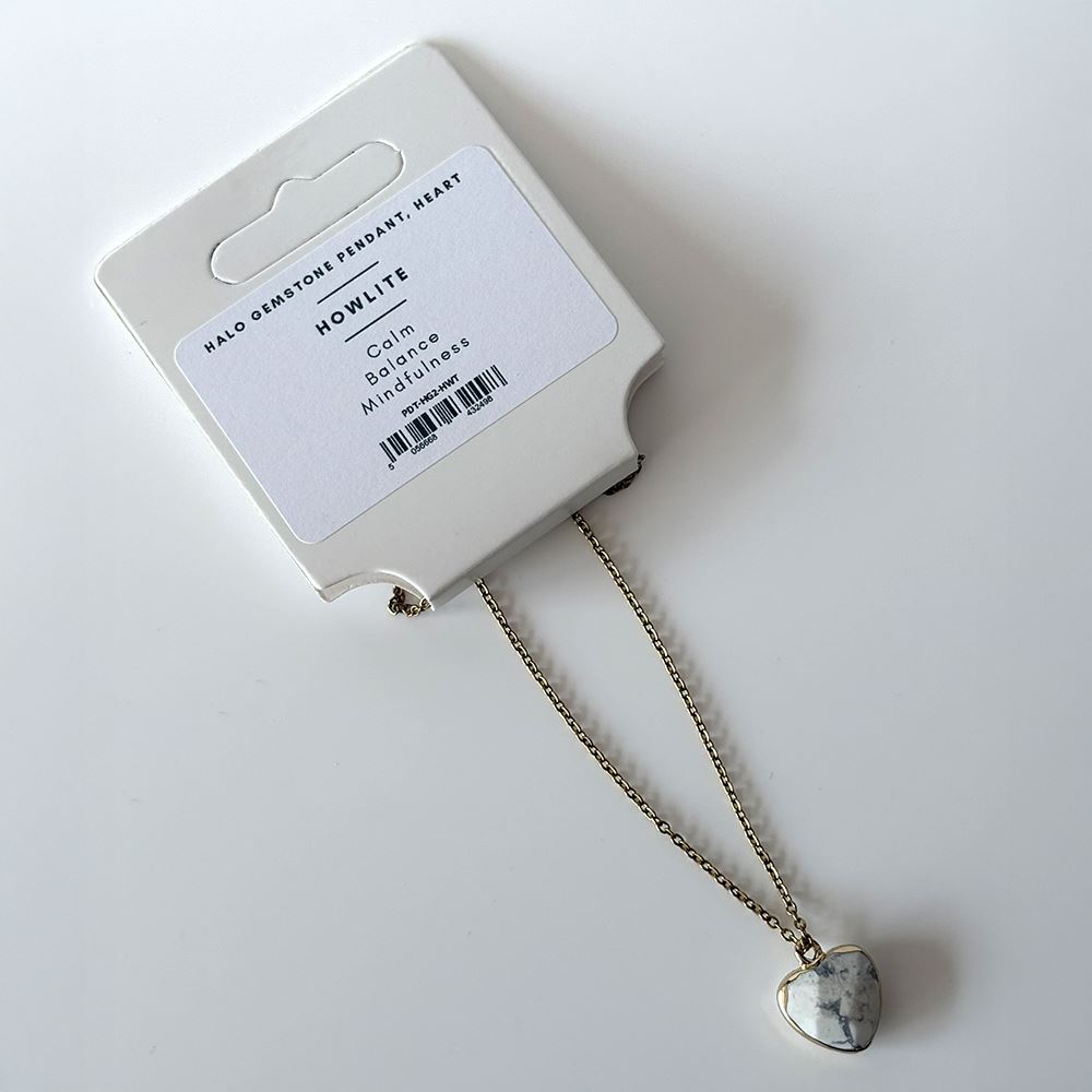 Halo Gemstone Pendant, Heart