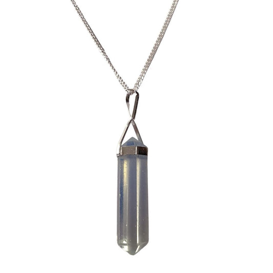 Double Point Pencil Pendant, Silver Chain