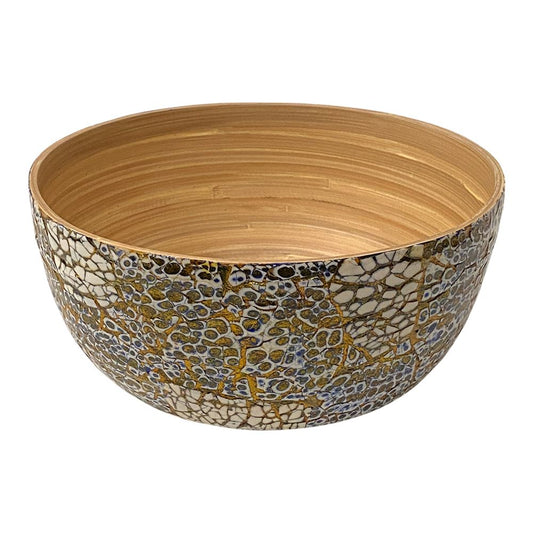 Bamboo Salad Bowl, 23x10cm, Blue