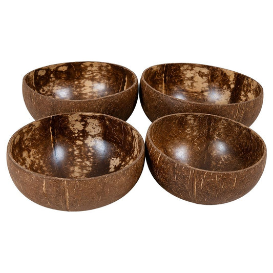 Natural Coconut Shell Bowls Food-Safe Lacquered Interior Large 12-13cm