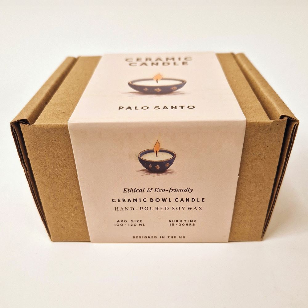 Ceramic Bowl Candle, Palo Santo