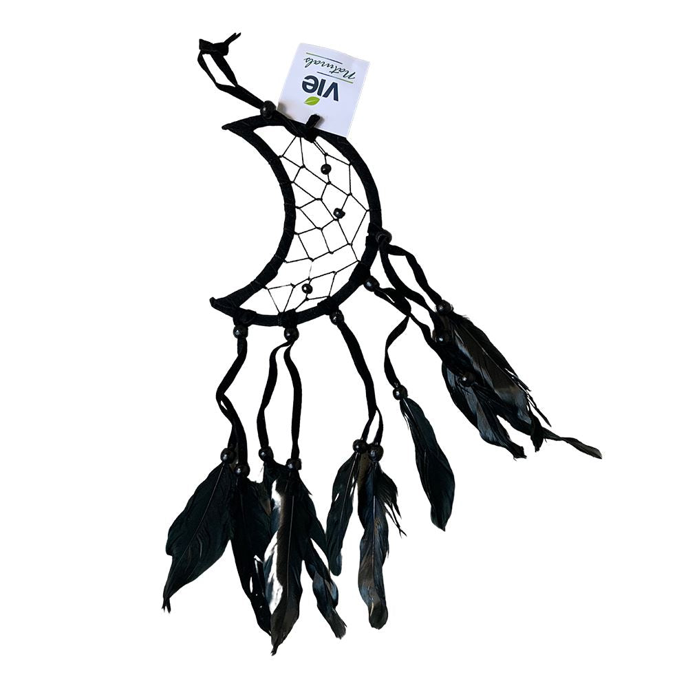 Crescent Dream Catcher, 12cm, Black