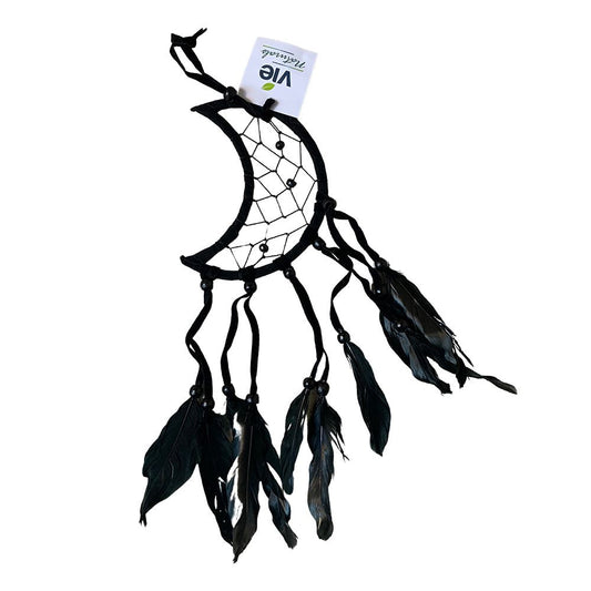 Crescent Dream Catcher, 12cm, Black