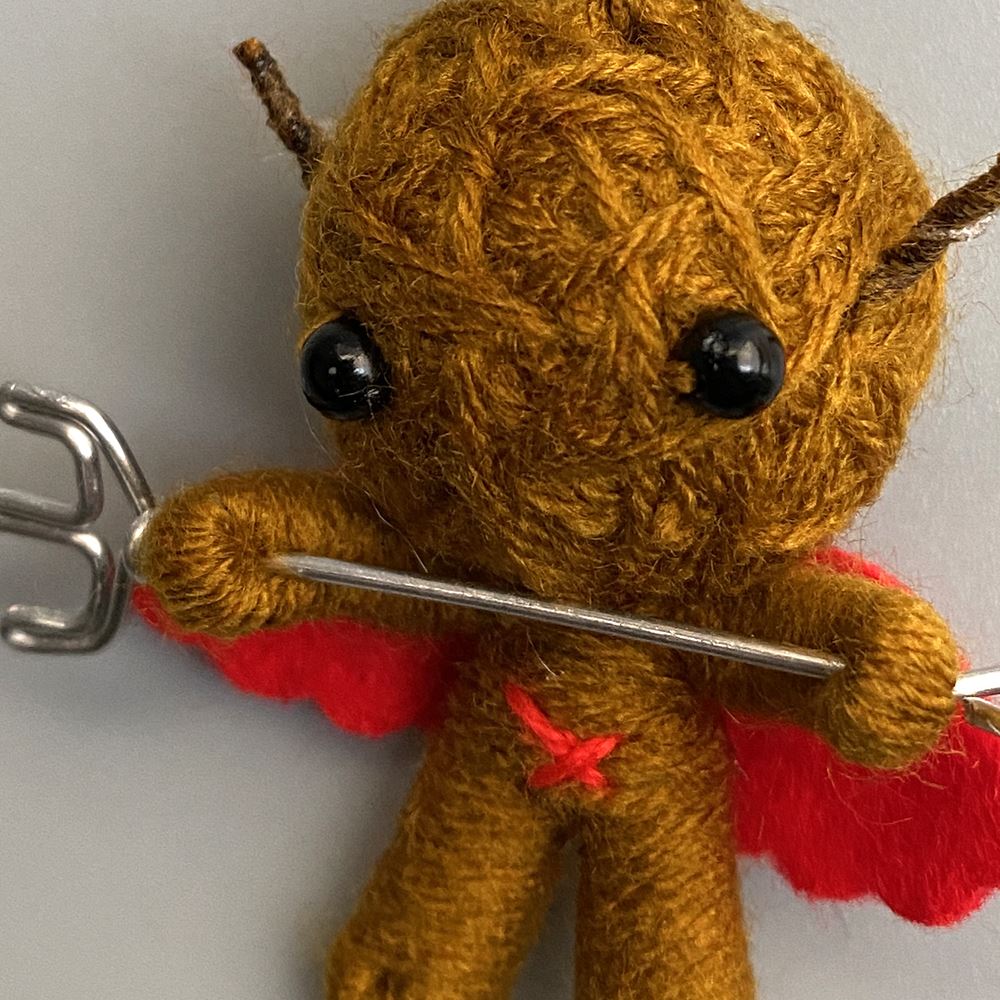 Voodoo String Doll Keychain, 7cm