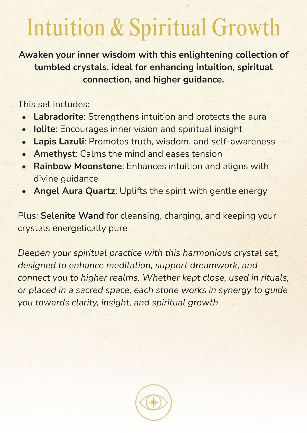 Tumbled Crystals & Selenite Set